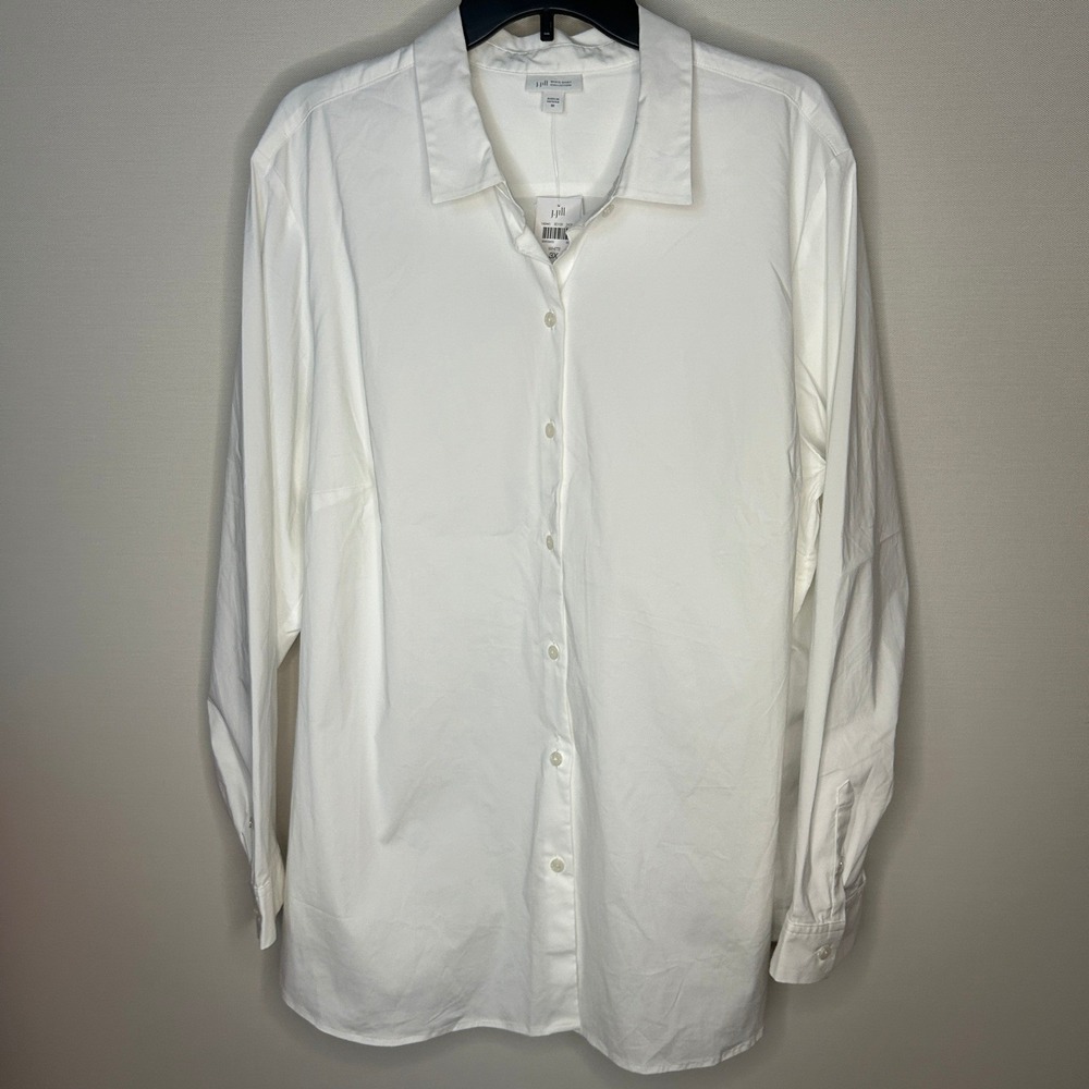 J.Jill White Shirt Collection Button Down Blouse Plus Size 3X NWT Minimal Career